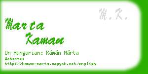 marta kaman business card