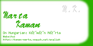 marta kaman business card